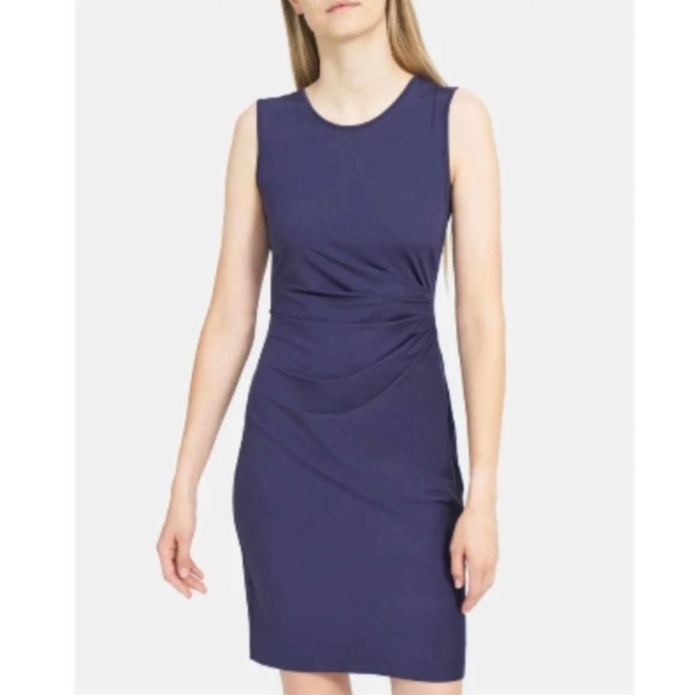 Theory 12 Jorainna Dress Matte Jersey Navy Blue H0126631